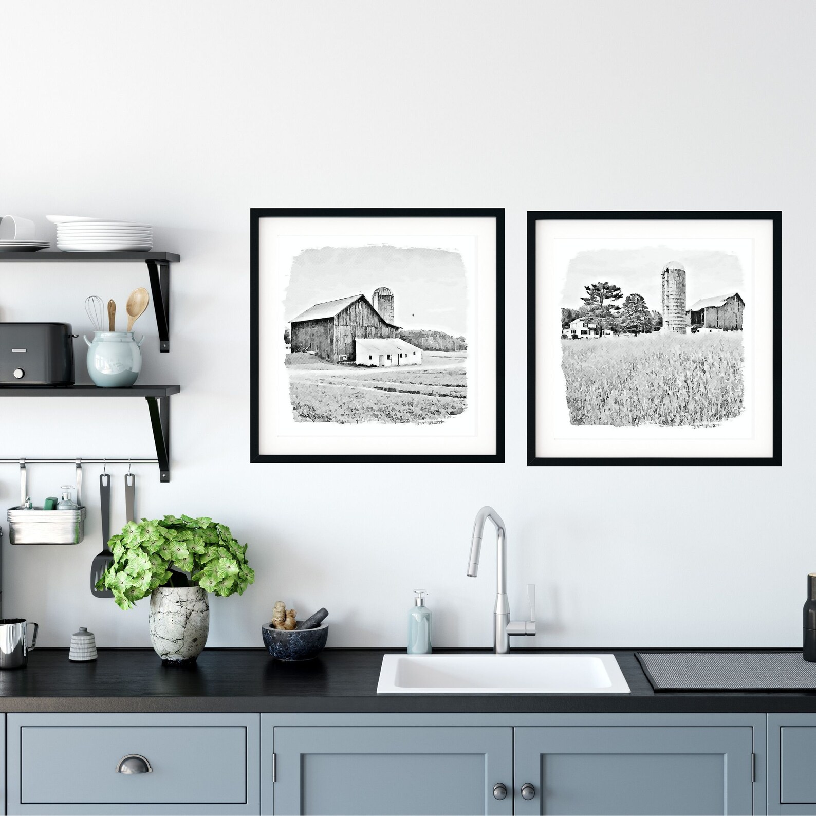 Barn Wall Art Prints Black and White Barn Print Agriculture Etsy