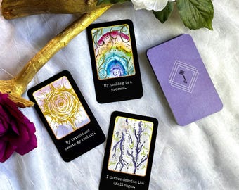 Baraja de afirmaciones El poder de la intención: 52 cartas para una vida consciente, la manifestación y el crecimiento espiritual