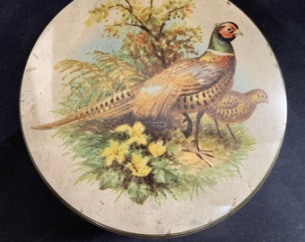 Vintage  Rileys Toffee Tin With Grouse Lid 12 cm diameter.
