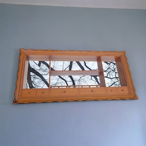 Wall Shelf Mirror Mid Century Curio Shadow Box Hollywood Regency Wooden Vintage Retro MCM Wood Frame Eames Atomic Mod