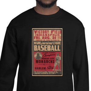 African American Negro Baseball League 1947 Men&#39;s Sweatshirt   Kansas City vs Harlem Black Sports Unisex Sweatshirt