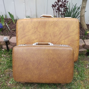 Vintage Suitcase Palavan Retro Suitcase Handmade Decoupage 