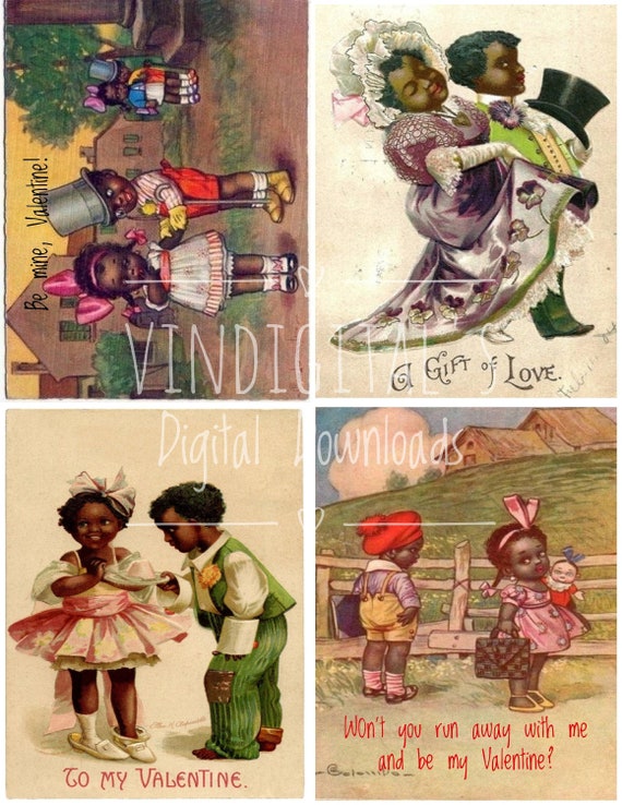 Vintage African American Black Americana Valentine'S Day | Etsy