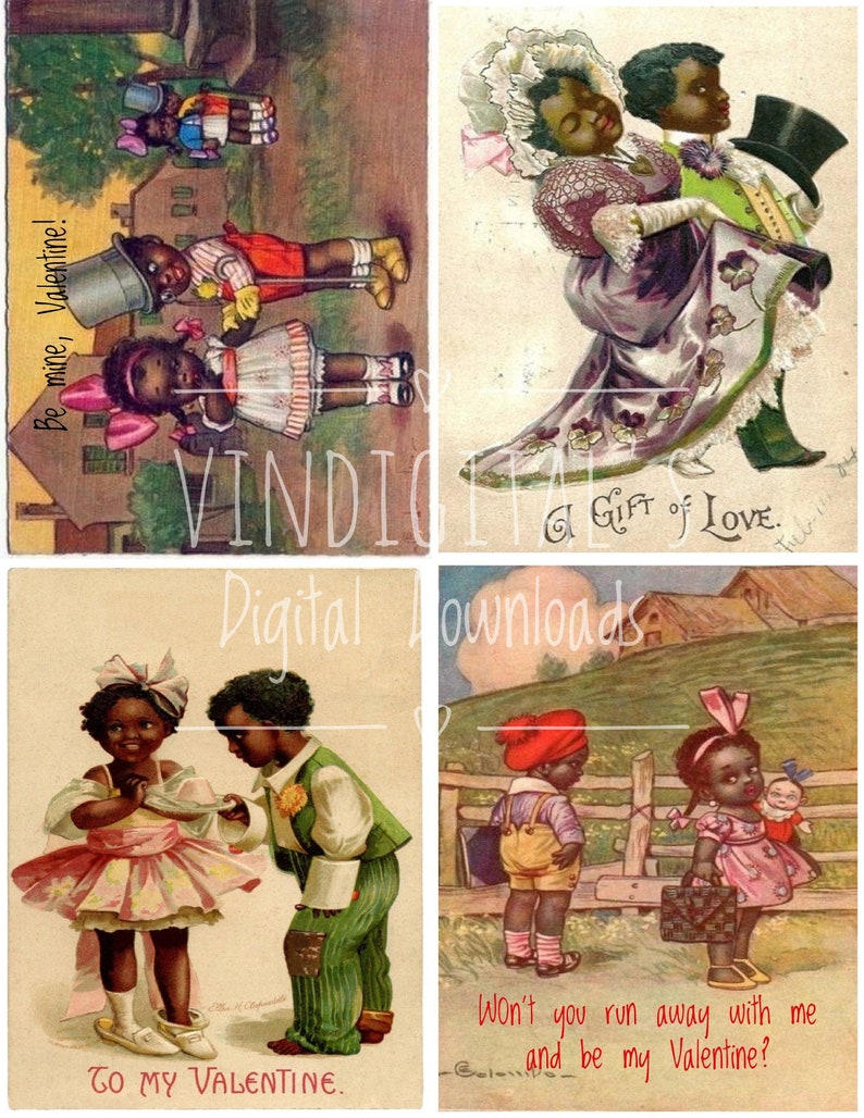 Vintage African American Black Americana Valentine'S Day | Etsy