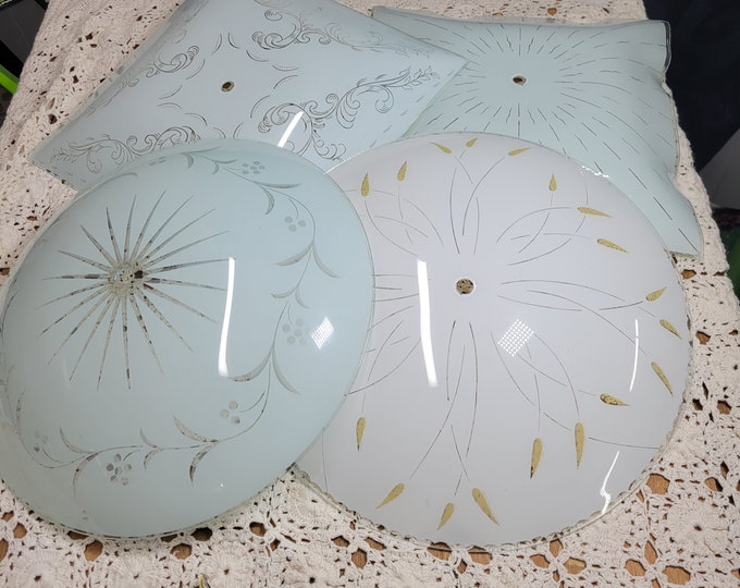 Ceiling Light Fixture Replacement Vintage Round or Square Glass Globe