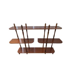 Vintage Shelf Mid Century Wooden Wall Curio Spindle Tiered Shelf Shadow Box Wall hanging Mount shelves Farmhouse Granny Country decor