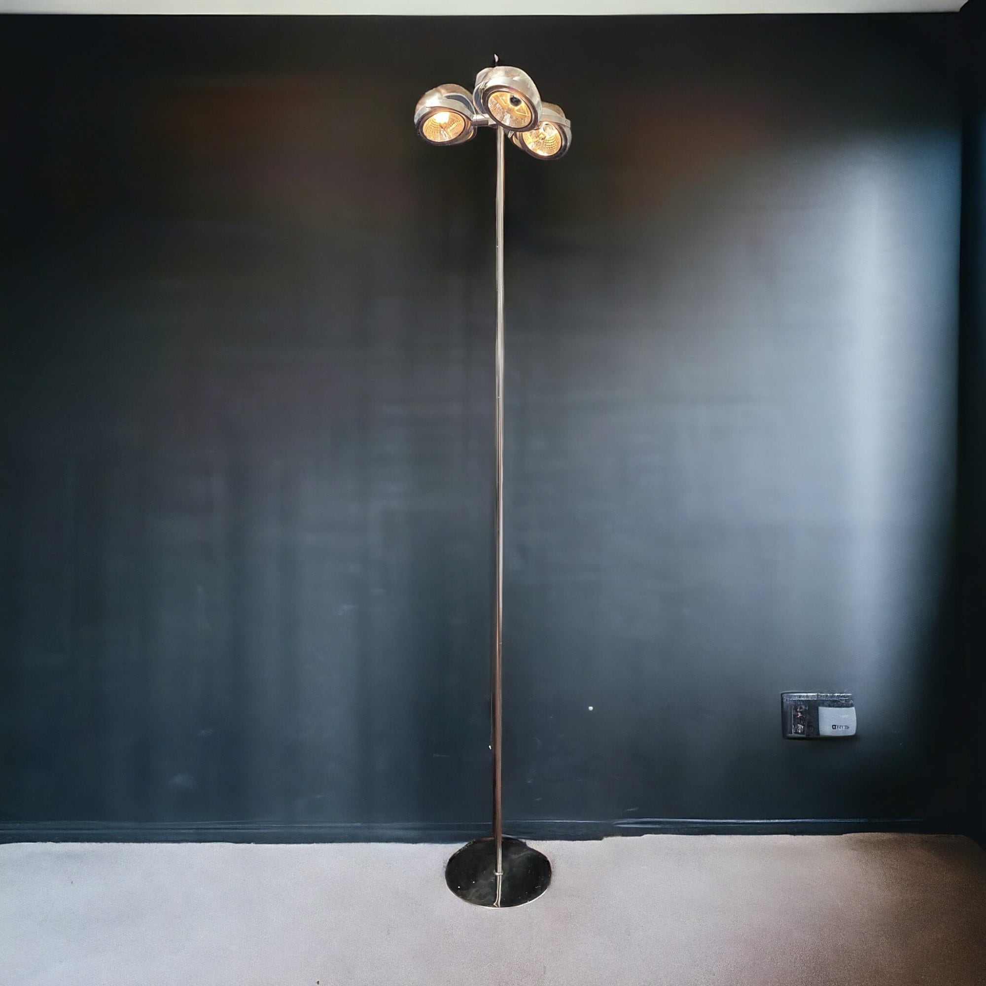 Vintage Floor Lamp Ikea Klimat Silver Chrome Adjustable 72