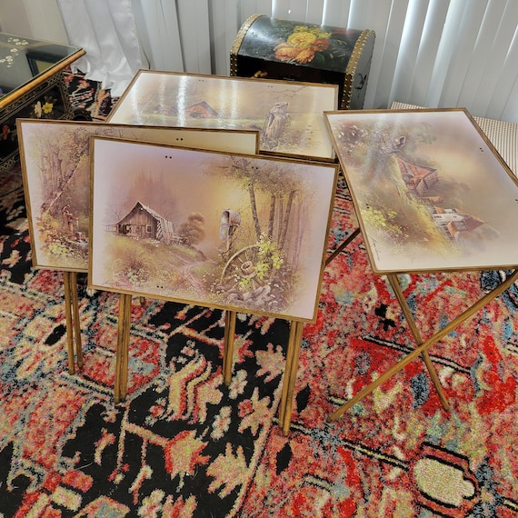 Modern tv tray table set deals