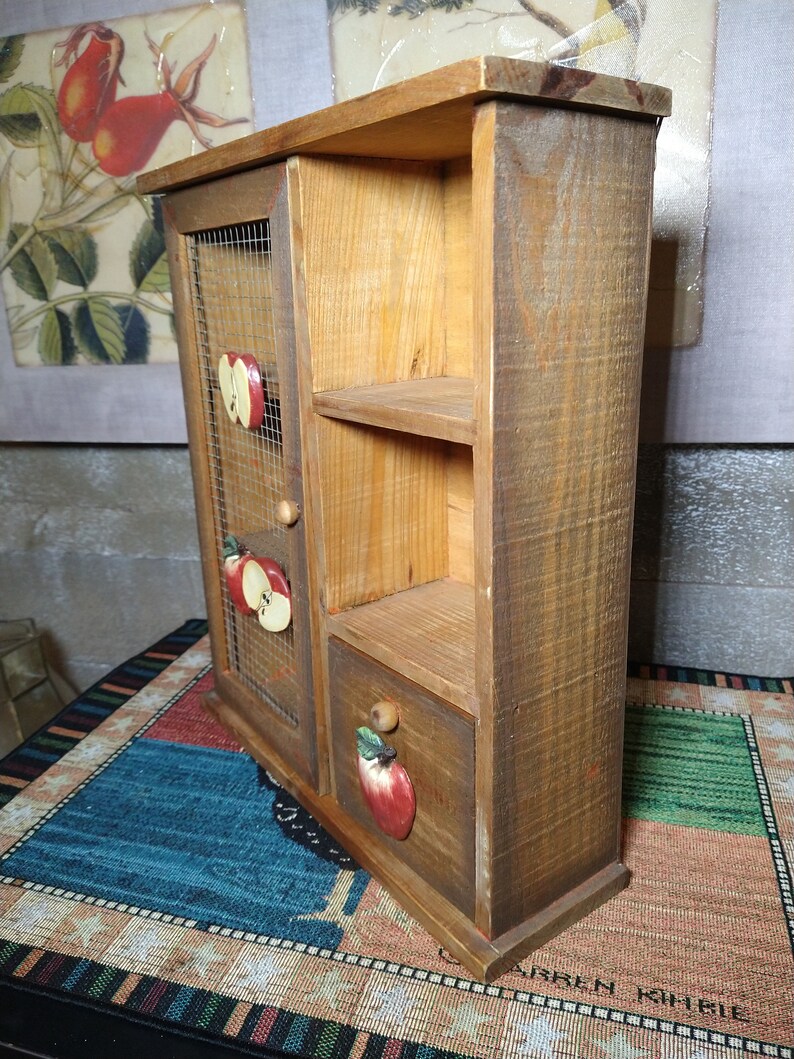Vintage Wooden Wall Shelf Spice Rack Essential Oils Miniatures Etsy