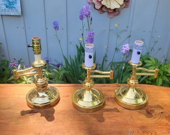 Lamp Brass Vintage Swing Arm Table or Desk Light Mid Century Modern Retro Accent Bedside Adjustable metal
