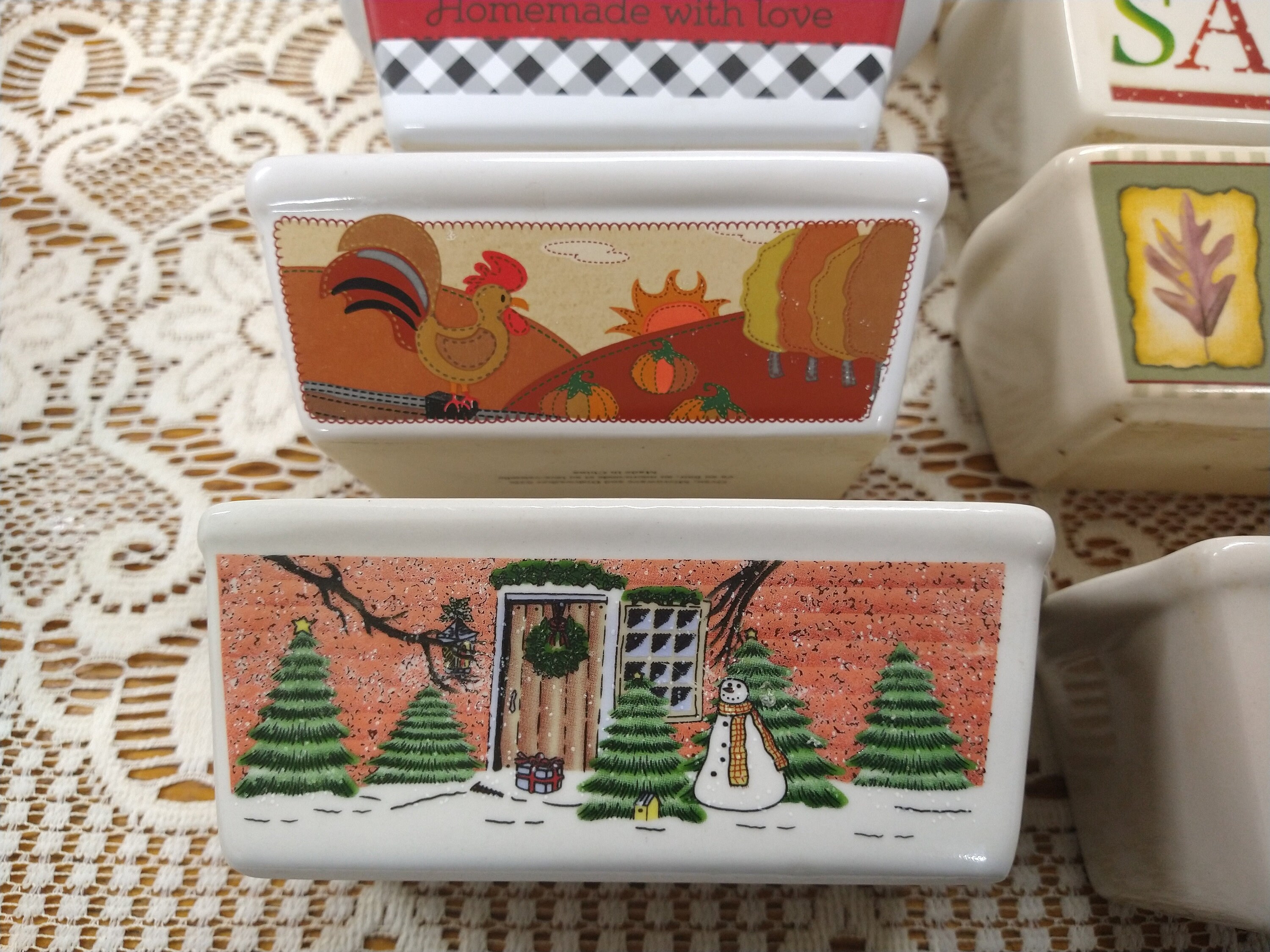Two Mini Fall Loaf Pans, Vintage Fall Mini Bread Pans 
