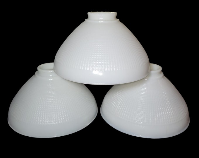 Vintage Shade Milk Glass White Diffuser Lamp Shade Waffle Choice Globe