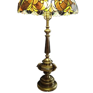 Stiffel Brass Lamp MCM Base Only Vintage Heavy Metal Accent Table Hollywood Regency Bedside Light Retro Mid Century Antique