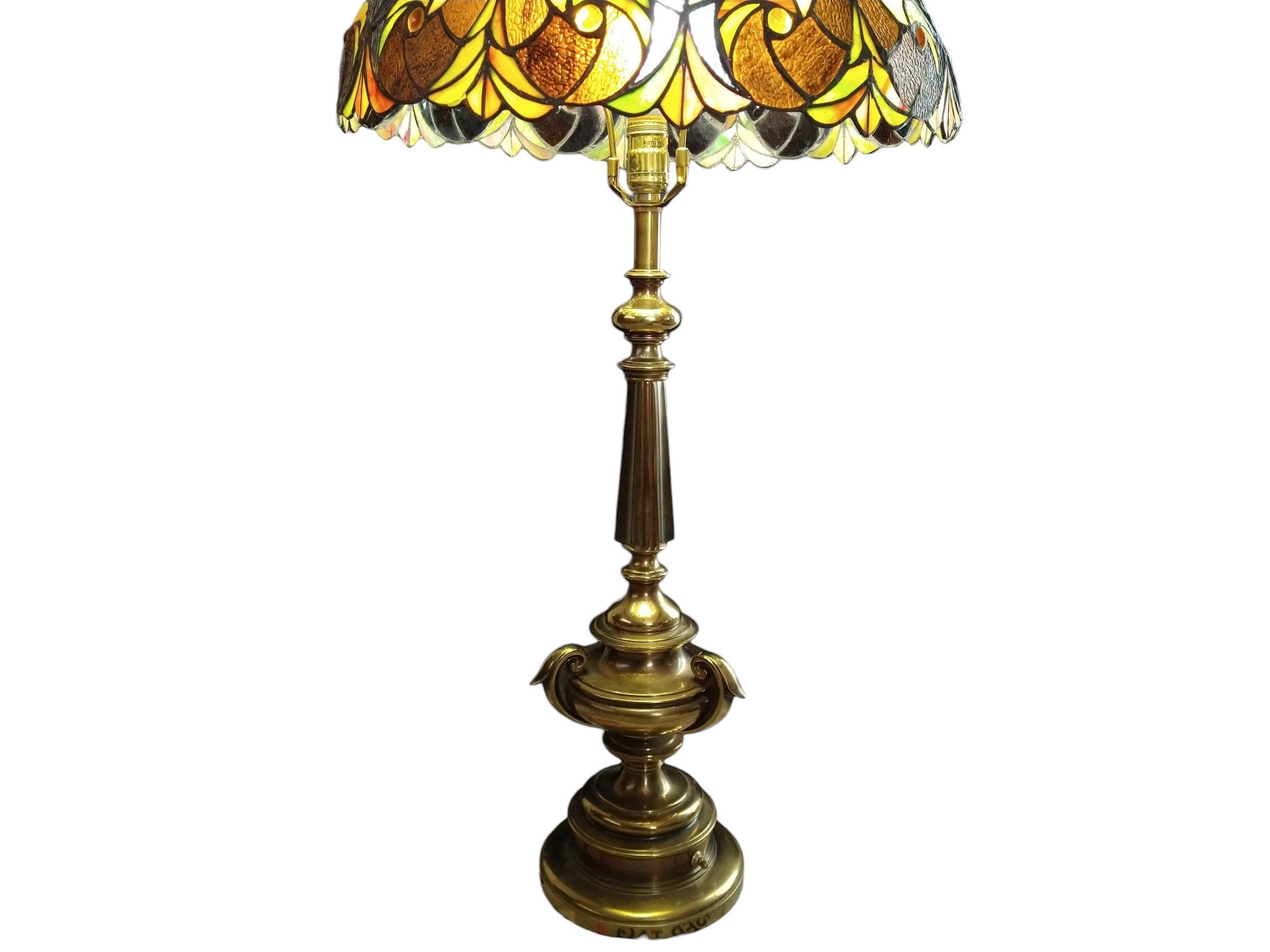 Stiffel Brass Lamp MCM Base Only Vintage Heavy Metal Accent