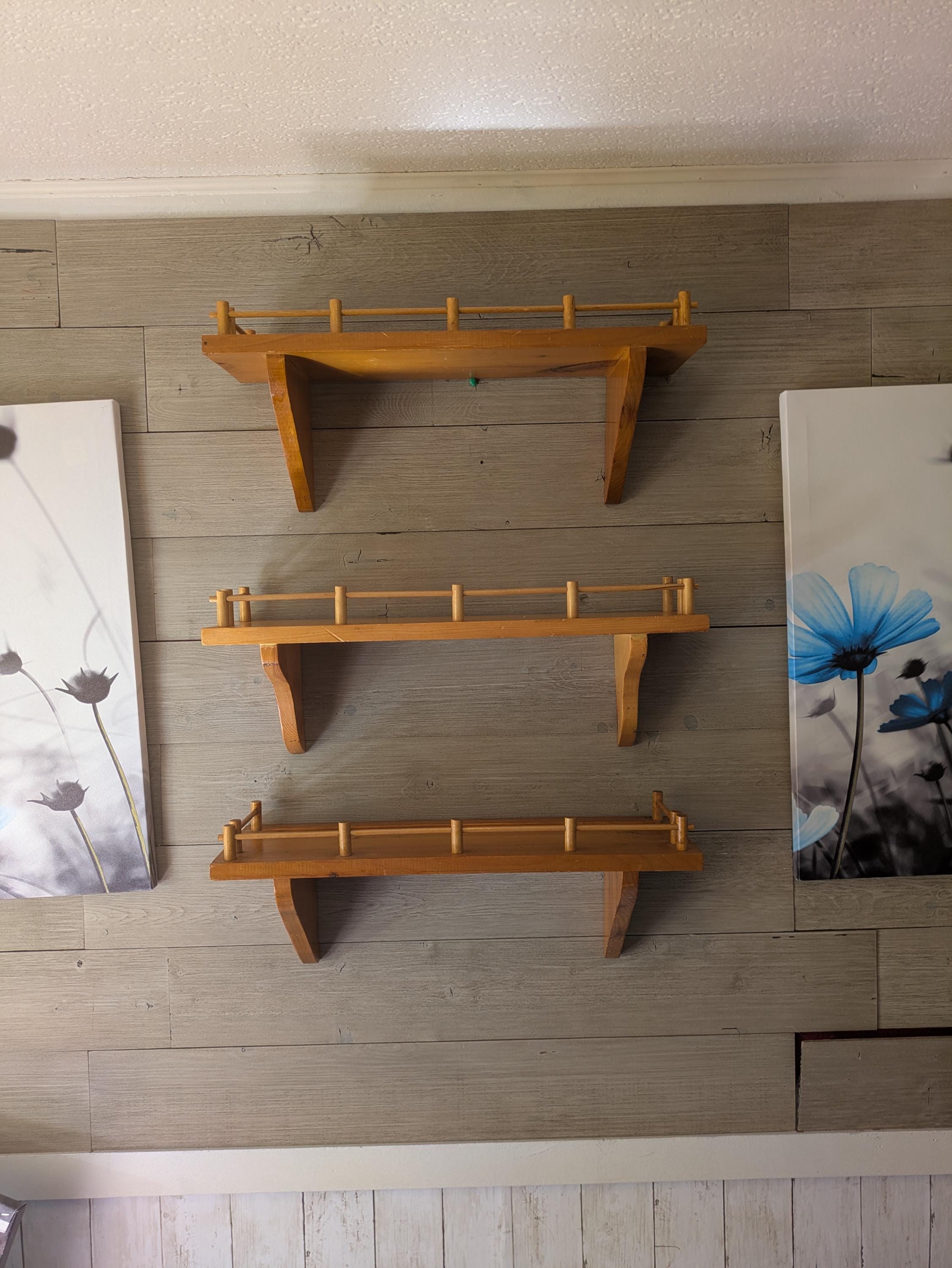 Vintage Wall Shelf With Hooks - Etsy