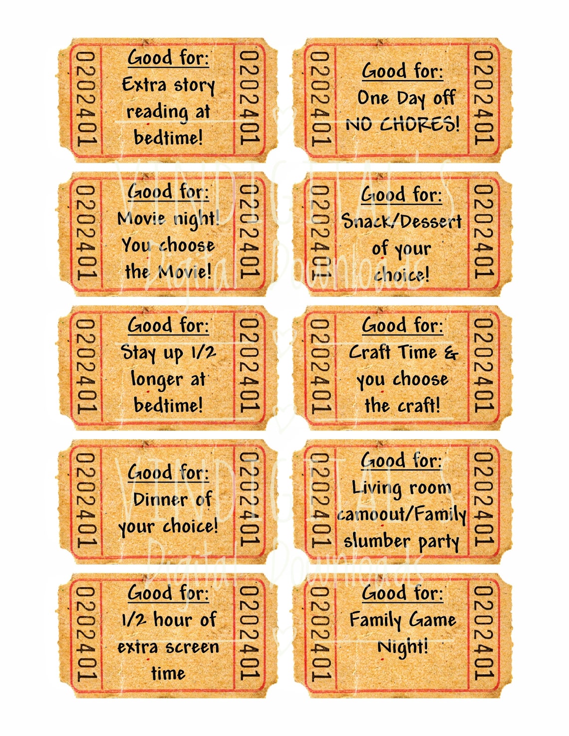 Pdf Printable Reward Tickets Printable Word Searches