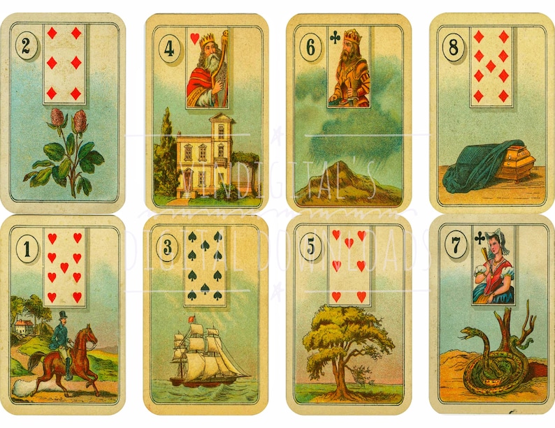 Full Deck Vintage Tarot Cards Printable digital Download | Etsy