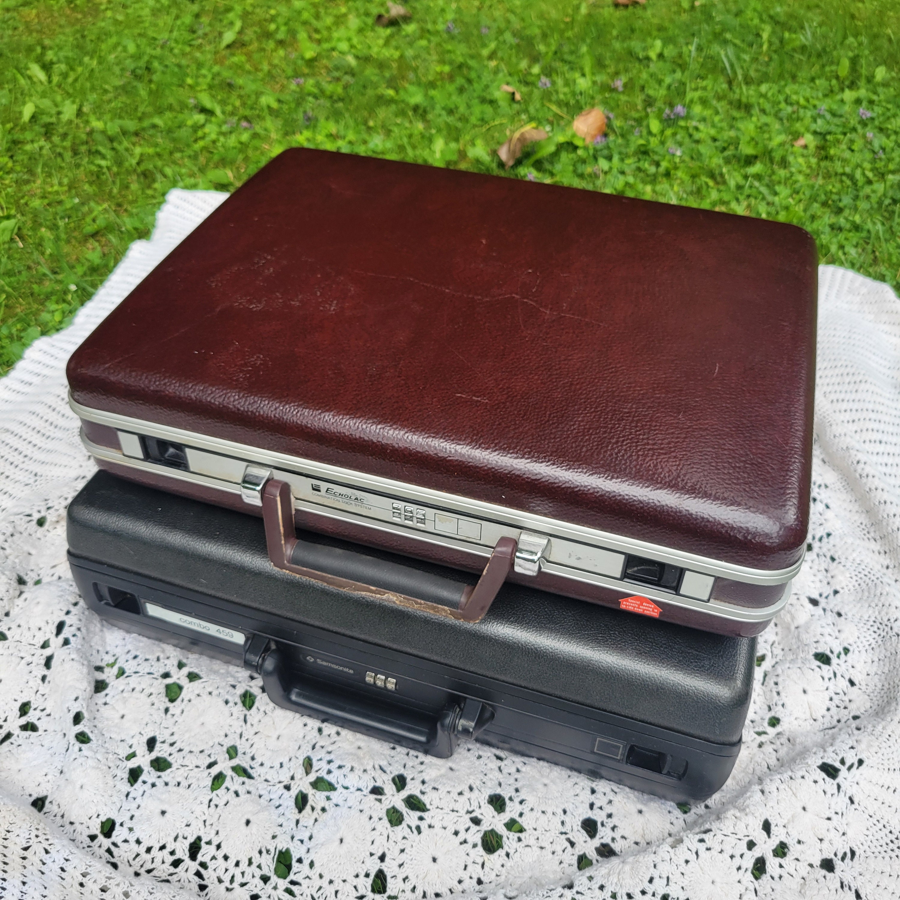 Vintage Briefcase Choice Black Samsonite Burgundy Echolac Hard Side Attache  Case Suitcase Luggage Retro Travel Bag Display Home Office