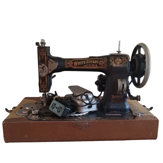 Sewing Machine White Rotary Working Portable Vintage Antique With Box - Etsy
