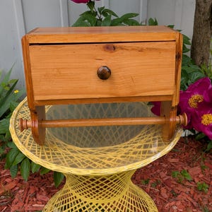 Vintage Shelf Paper Hand Towel Rack Holder Wooden Wall Hanging Kitchen Country Cottage Primitive Farmhouse Decor Cubby Drawer Storage Box