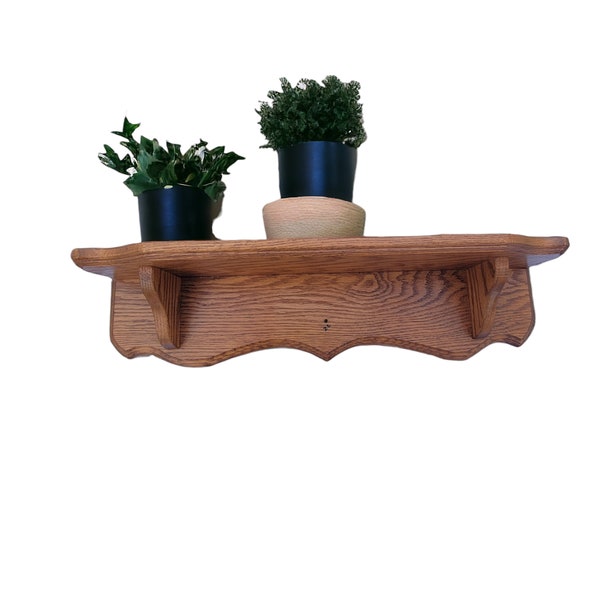 Oak Shelf Wooden Wall Shelf  hanging shelf Country Cottage Vintage Farmhouse Cabinet Home decor