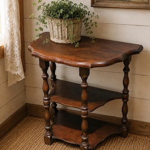 Antique Turned Leg Side Table - Etsy