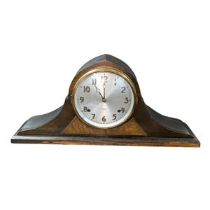 Vintage Mantle Clock Wooden Gilbert 8 day Tambour Gong Clock 1807 Antique