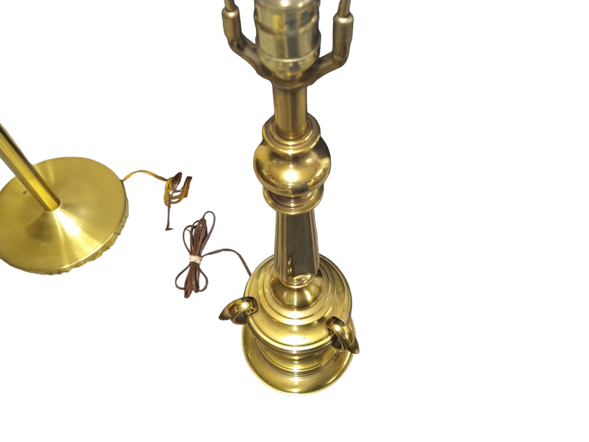 Stiffel Brass Lamp MCM Base Only Vintage Heavy Metal Accent