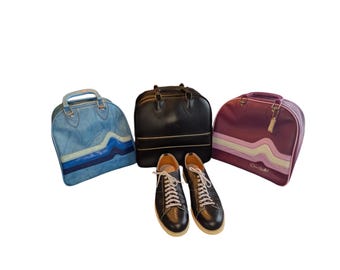 Bowling Ball Bag Shoes 12 1/2 Choice Vintage Purple Black Blue Choice Don Carter Retro Rockabilly Sport Carry On Tote