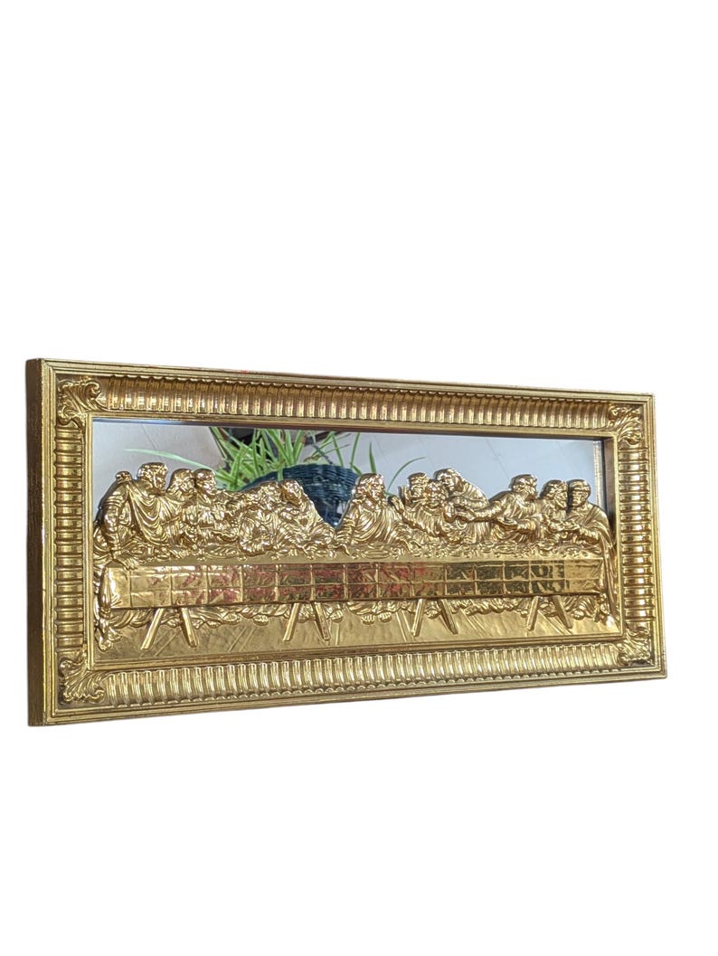 Vintage Last Supper Wall Hanging Mirror, Mid Century Christian Wall ...