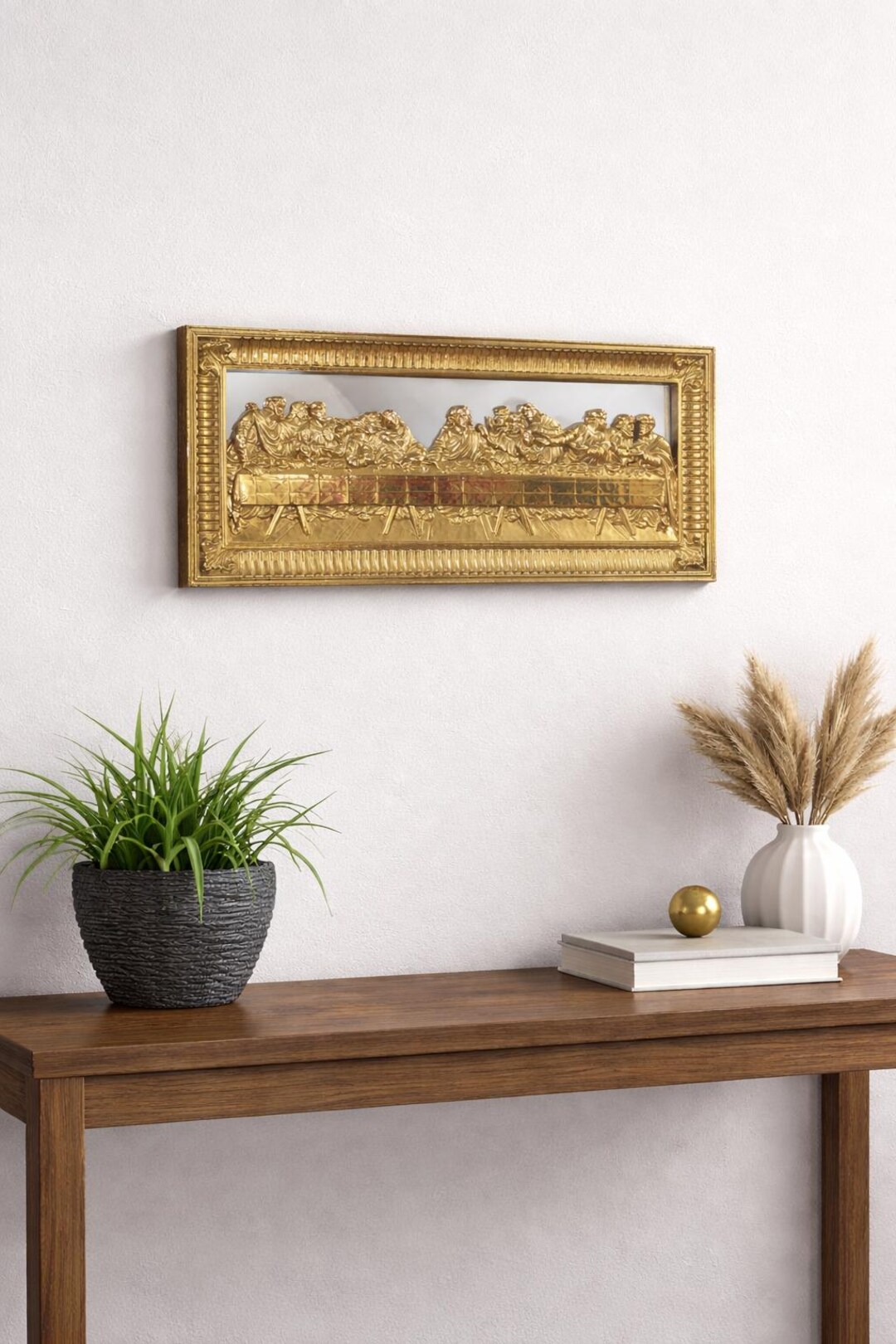 Vintage Last Supper Wall Hanging Mirror, Mid Century Christian Wall ...
