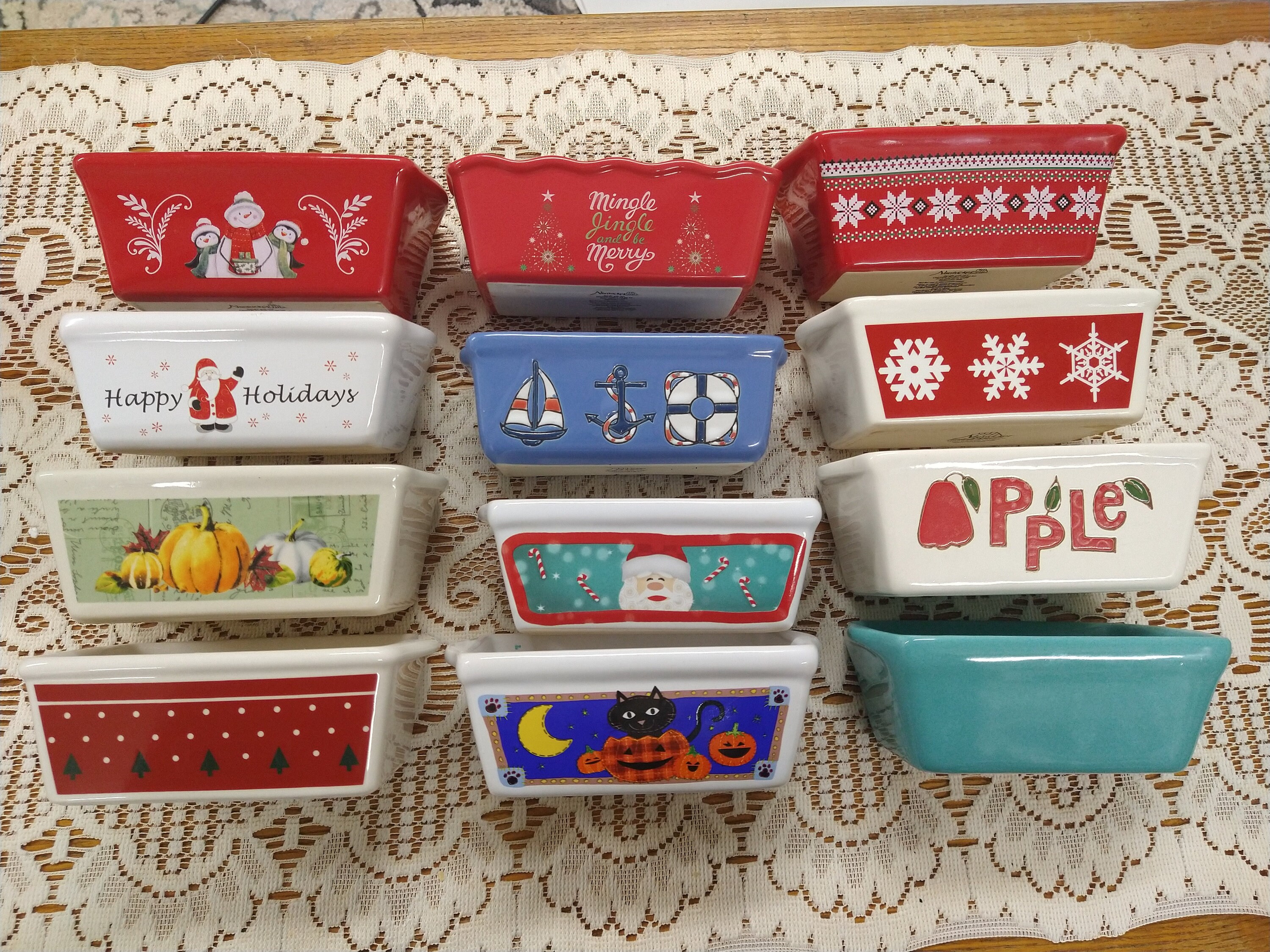 Loaf Pans Ceramic Mini Bread Baking Pans Cake Pan Christmas Etsy