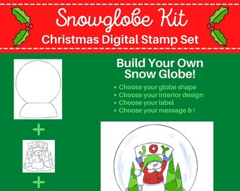 Build Your Own Snowglobe-Digi Stamp Instant Download for Crafting and Card Making