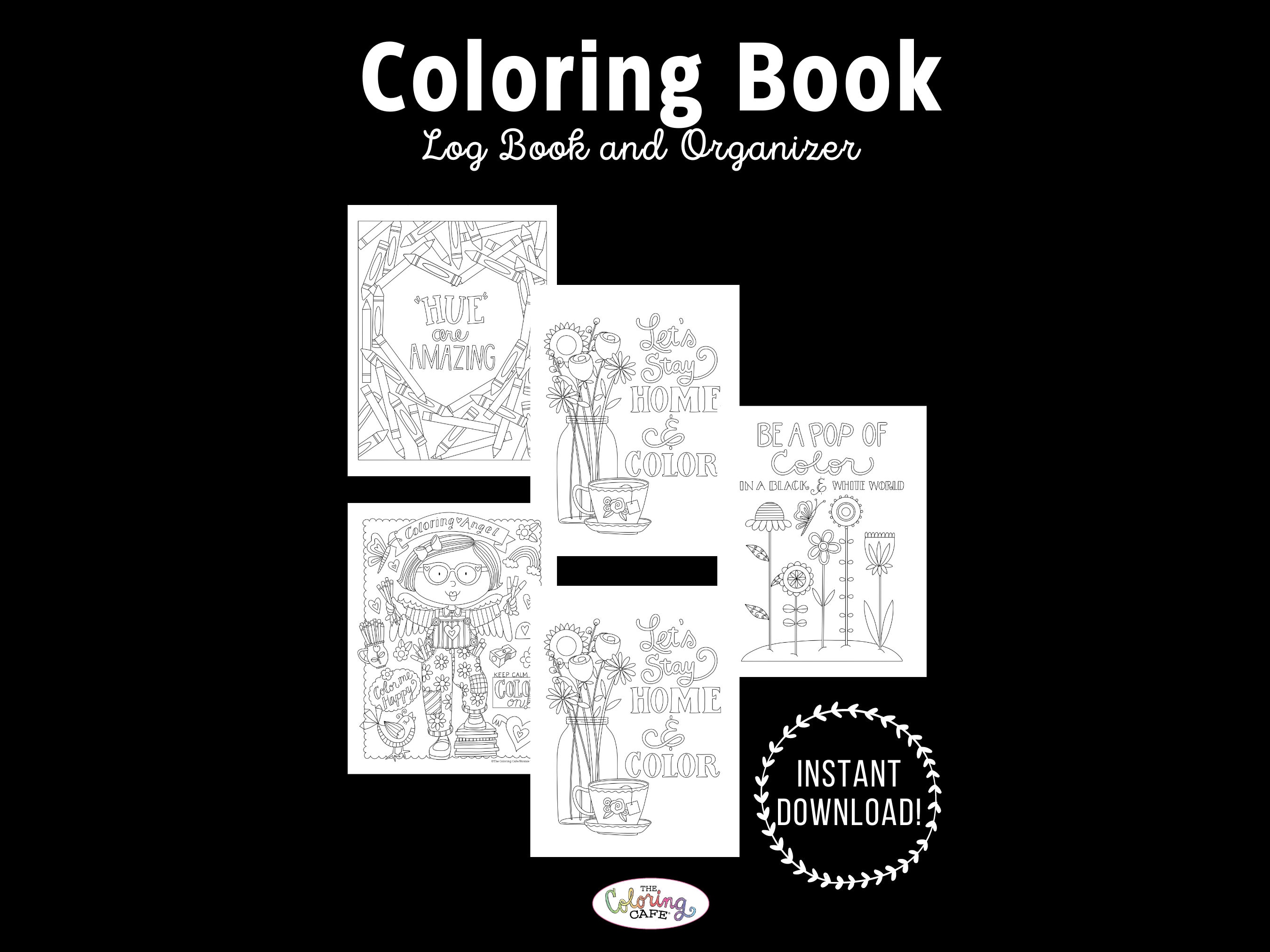 Coloring Book Log Book and Organizer-instant Download for Print-keep ...