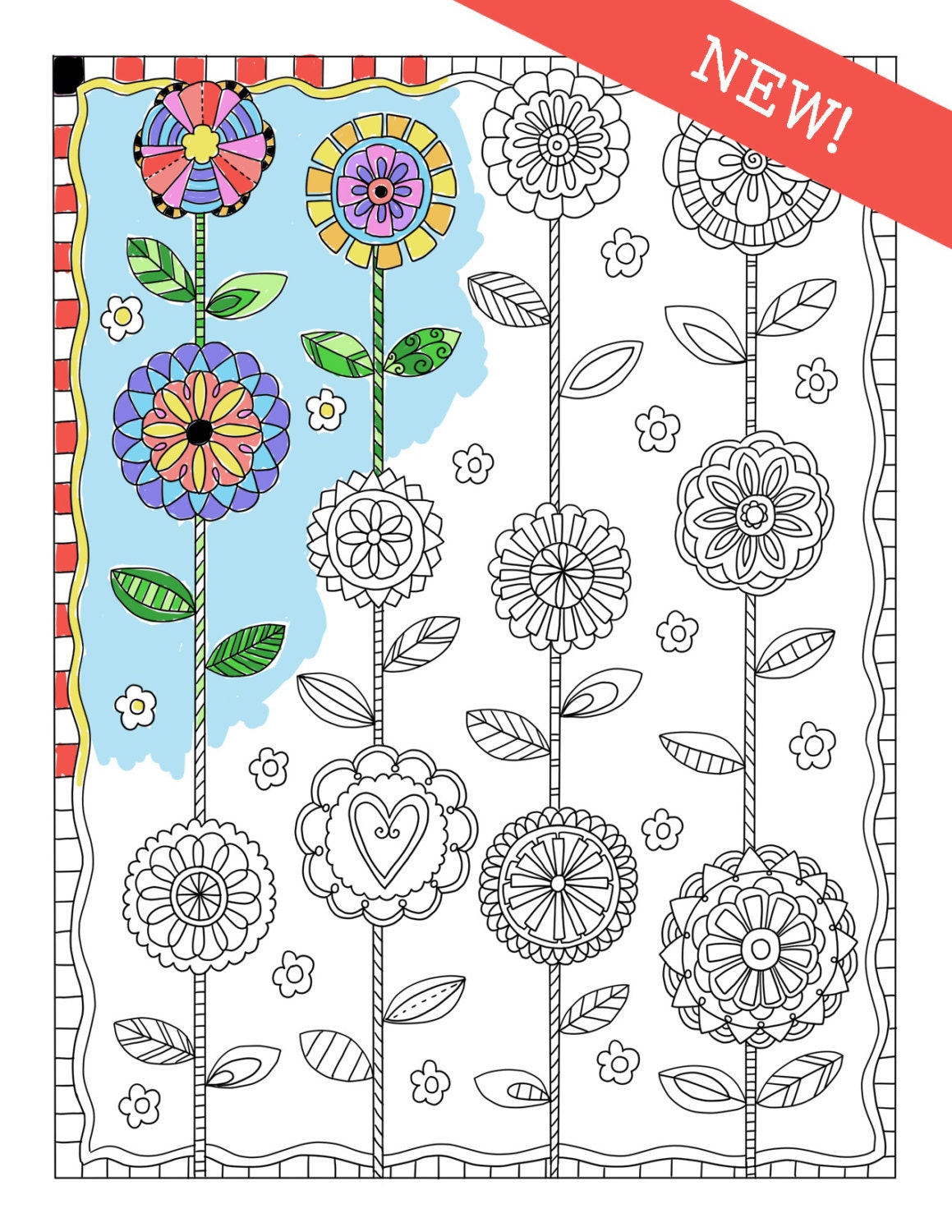 Download Coloring Cafe® Coloring Pages Download Set of 4 Flowers | Etsy