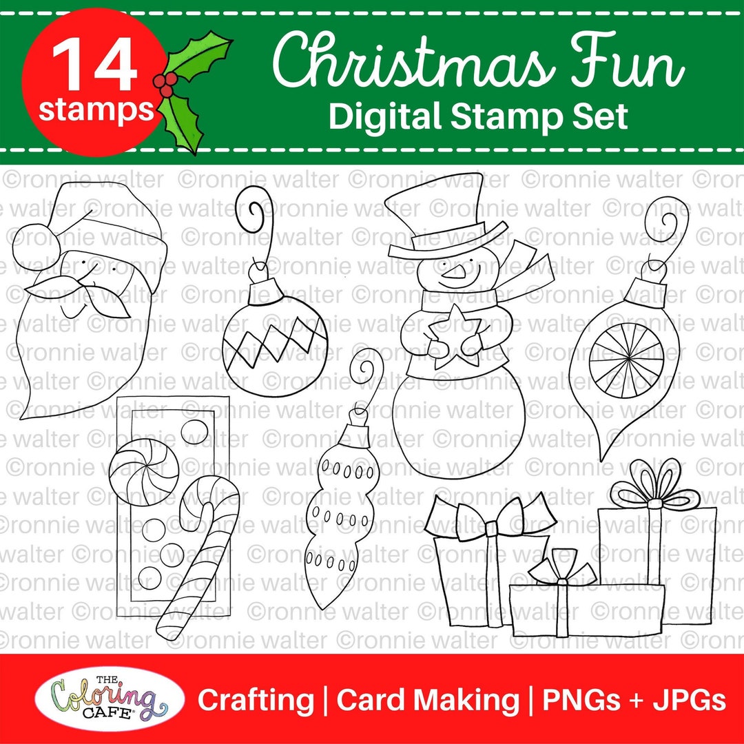 Happy Christmas Digi Stamp Instant Download for Crafting and Card Making - Etsy