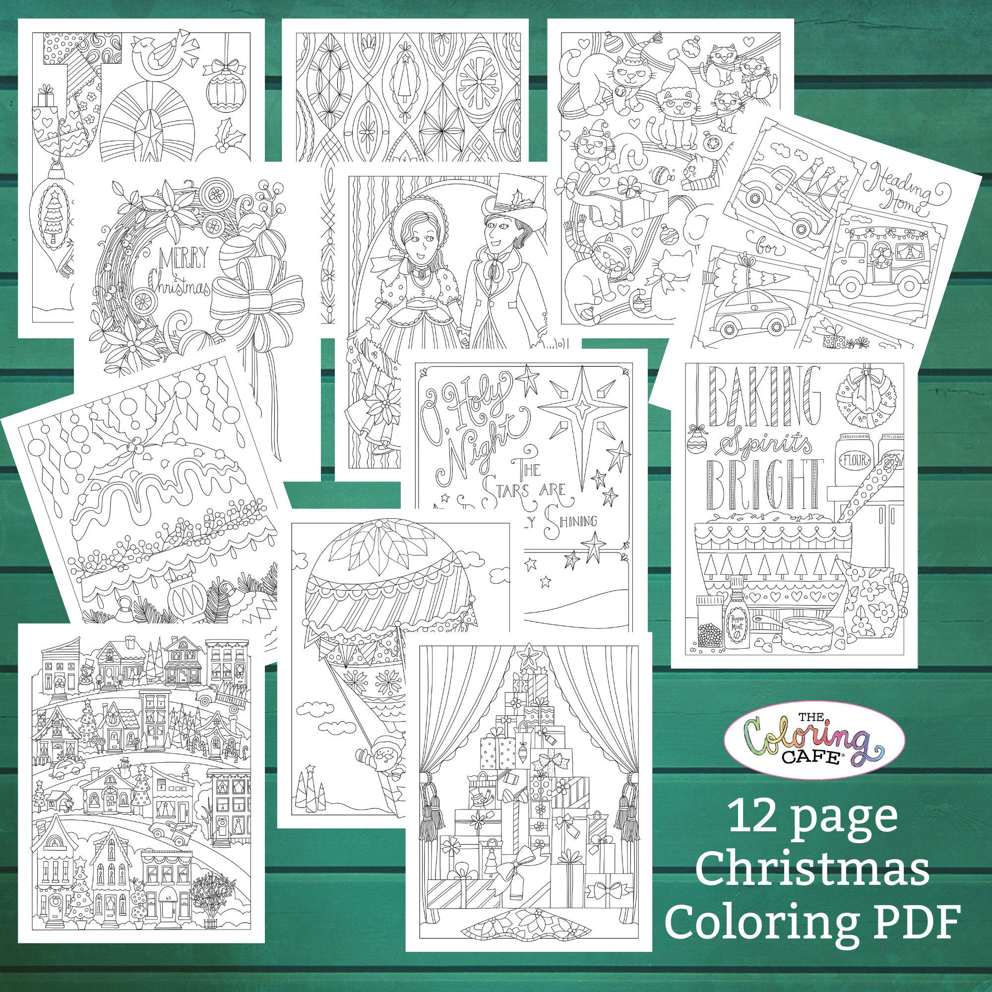 Christmas Coloring Book PDF-Holiday Coloring with Santa | Etsy