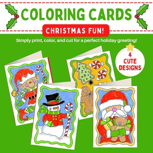Christmas Cards to Color-Kid&#39;s Art Project