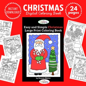 CHRISTMAS Coloring Book-LARGE PRINT-Instant Download for Print and Procreate