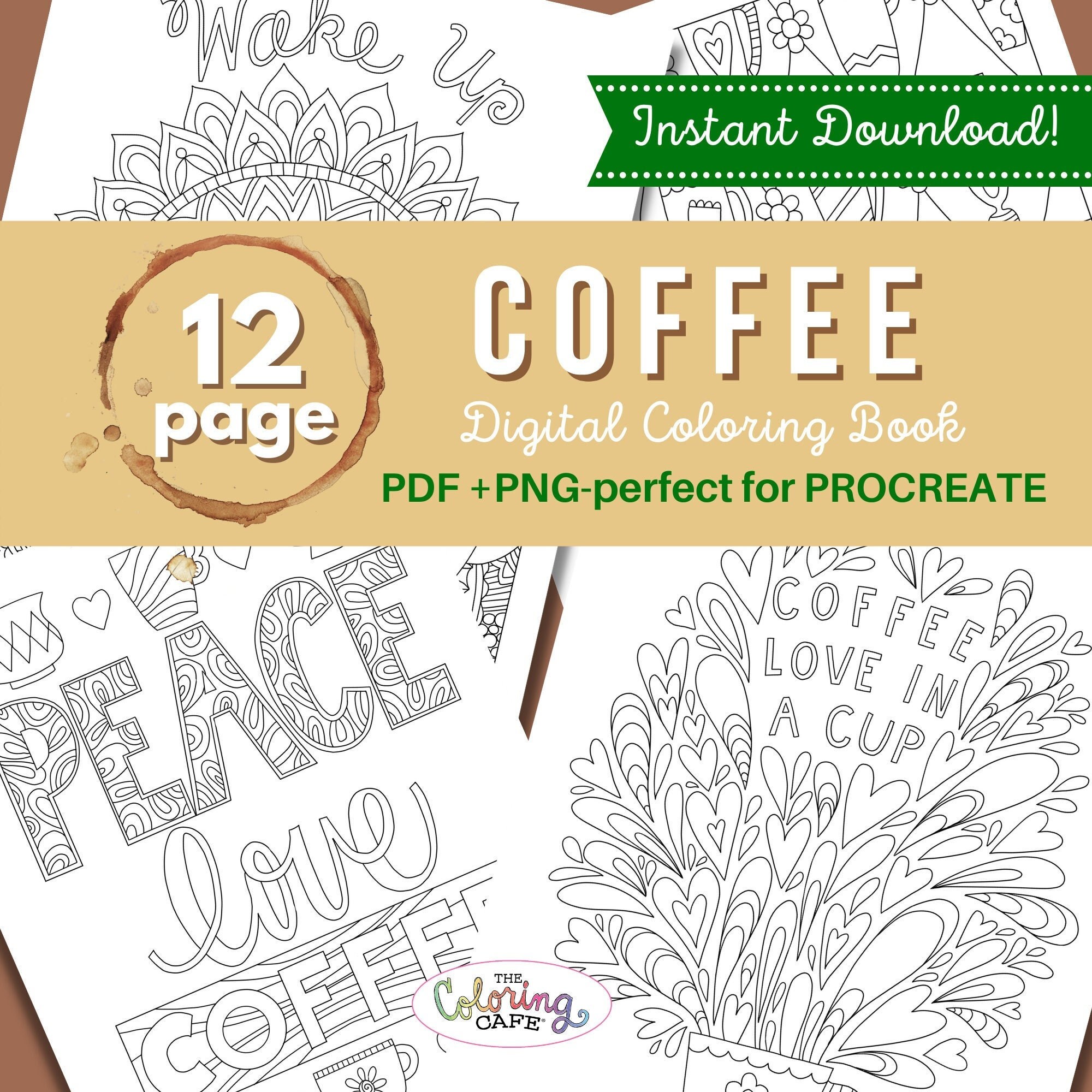 Coffee Coloring Book/instant Download/procreate/pdf to Print - Etsy