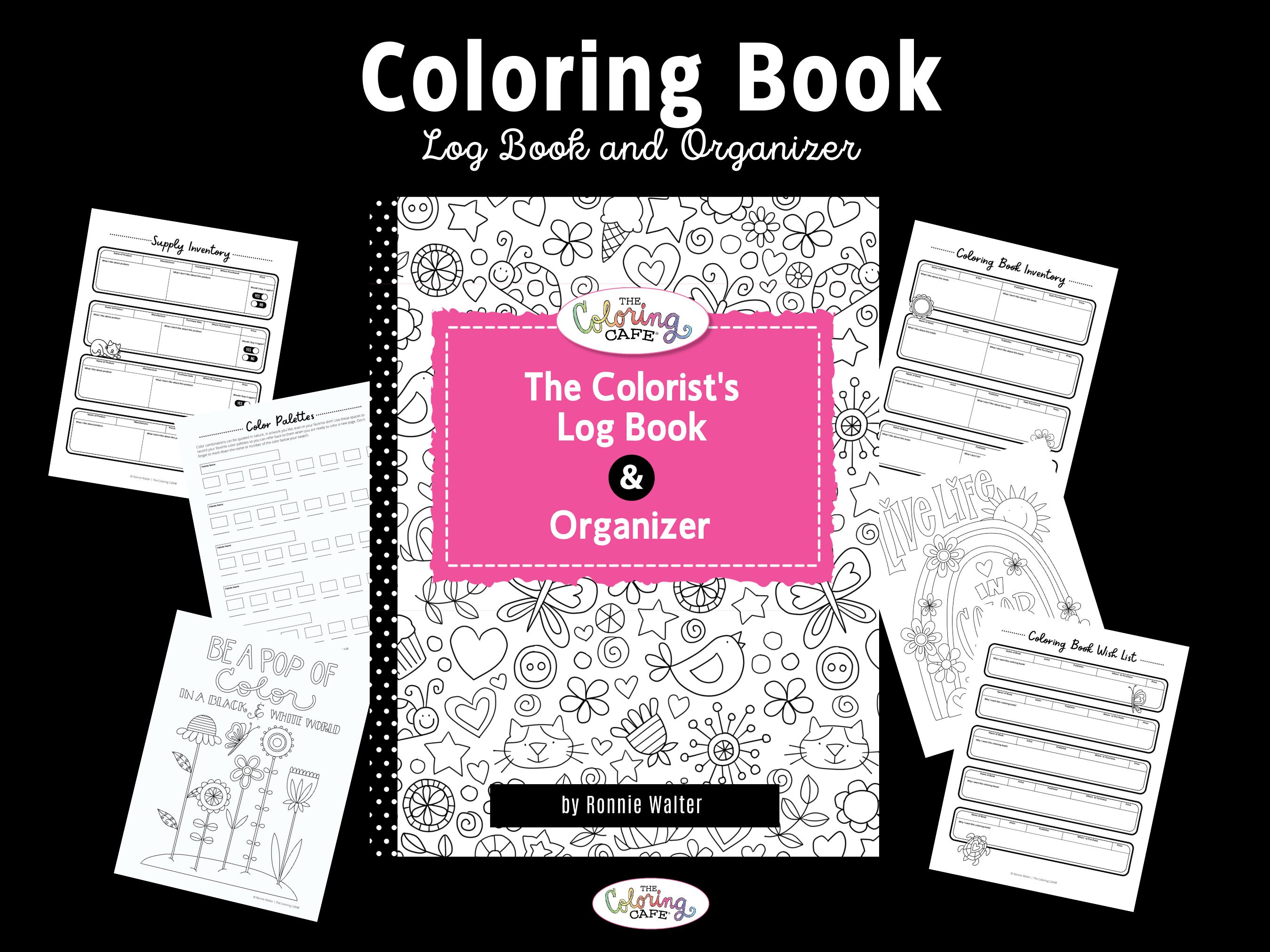 Coloring Book Log Book and Organizer-instant Download for Print