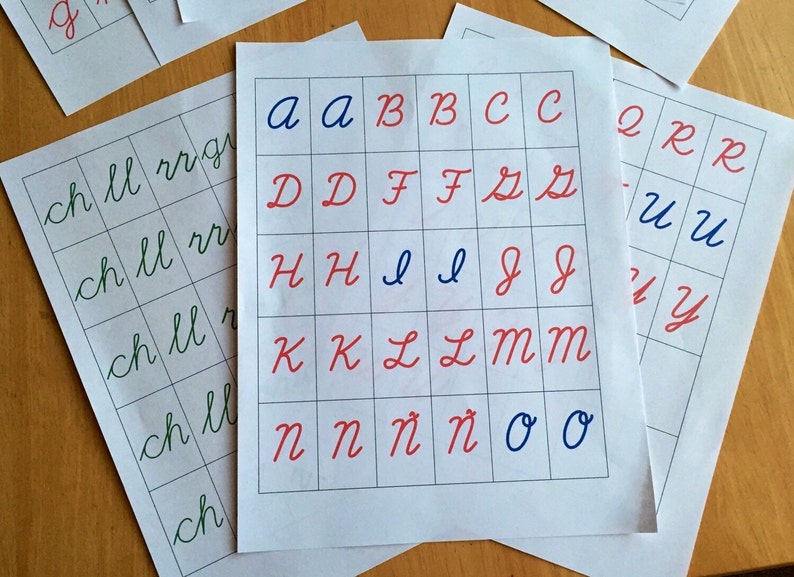 spanish diy movable alphabet cursive pdf file to download and etsy
