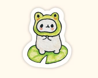 Frog Hammy Vinyl Sticker • Weatherproof Dishwasher Safe Decal