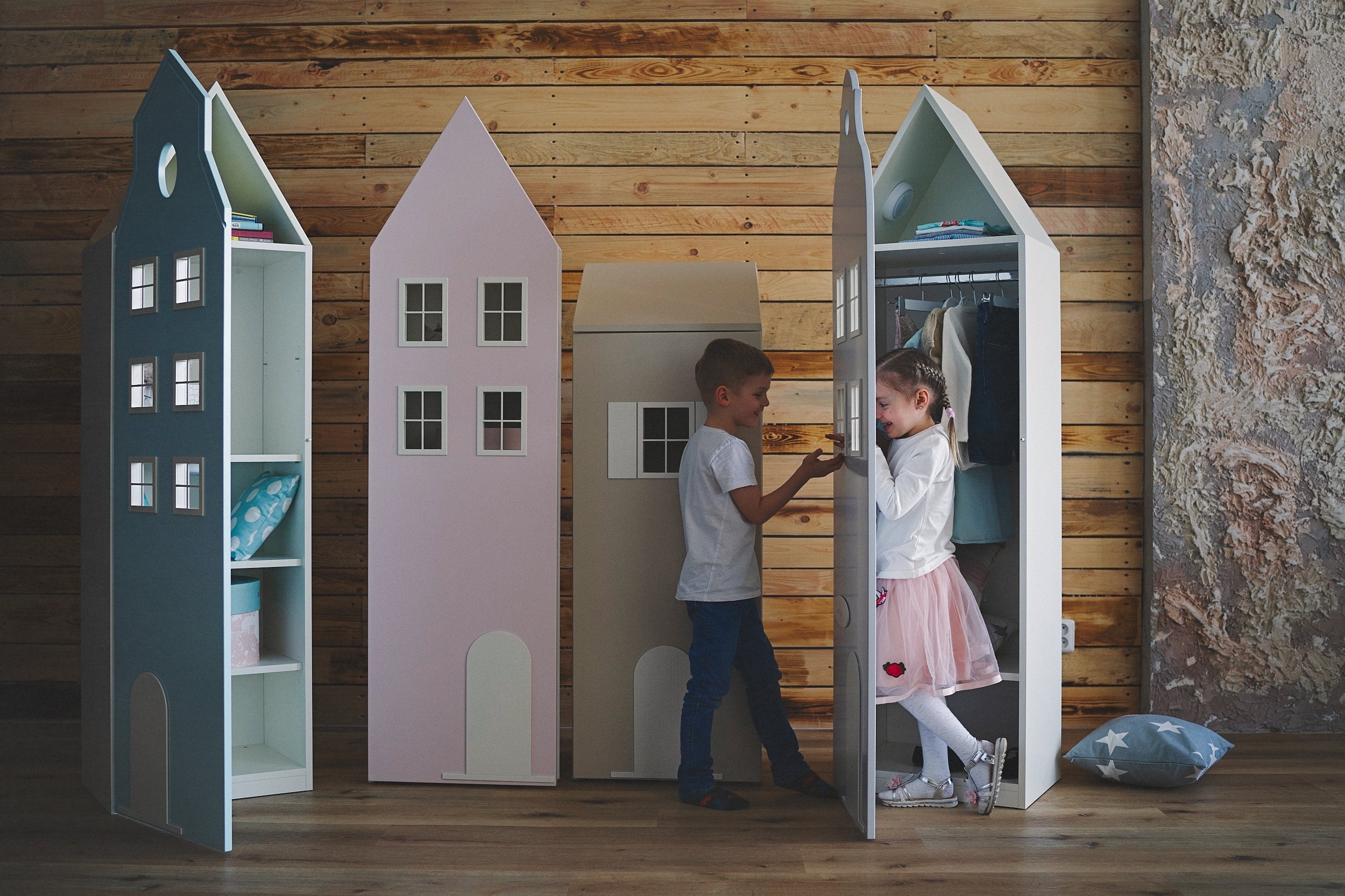 Kids House Wardrobe Cabinet kids Room children storage for Kids