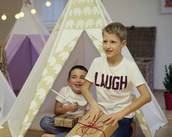 Tipi, zelt, tipi, tipi enfants, tipi pour garçons, tipi pour filles, tente, tipi éléphant, wigwam, Kids Play Tipi, Playhouse - mammouth