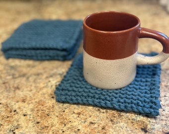 Hand Knit Coasters/Mug Rugs