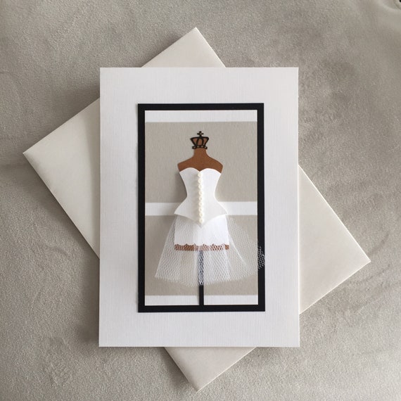BRIDE CARD. This Paper Dress card is perfect for a Bride to Be ,a wedding or an anniversary occasion.