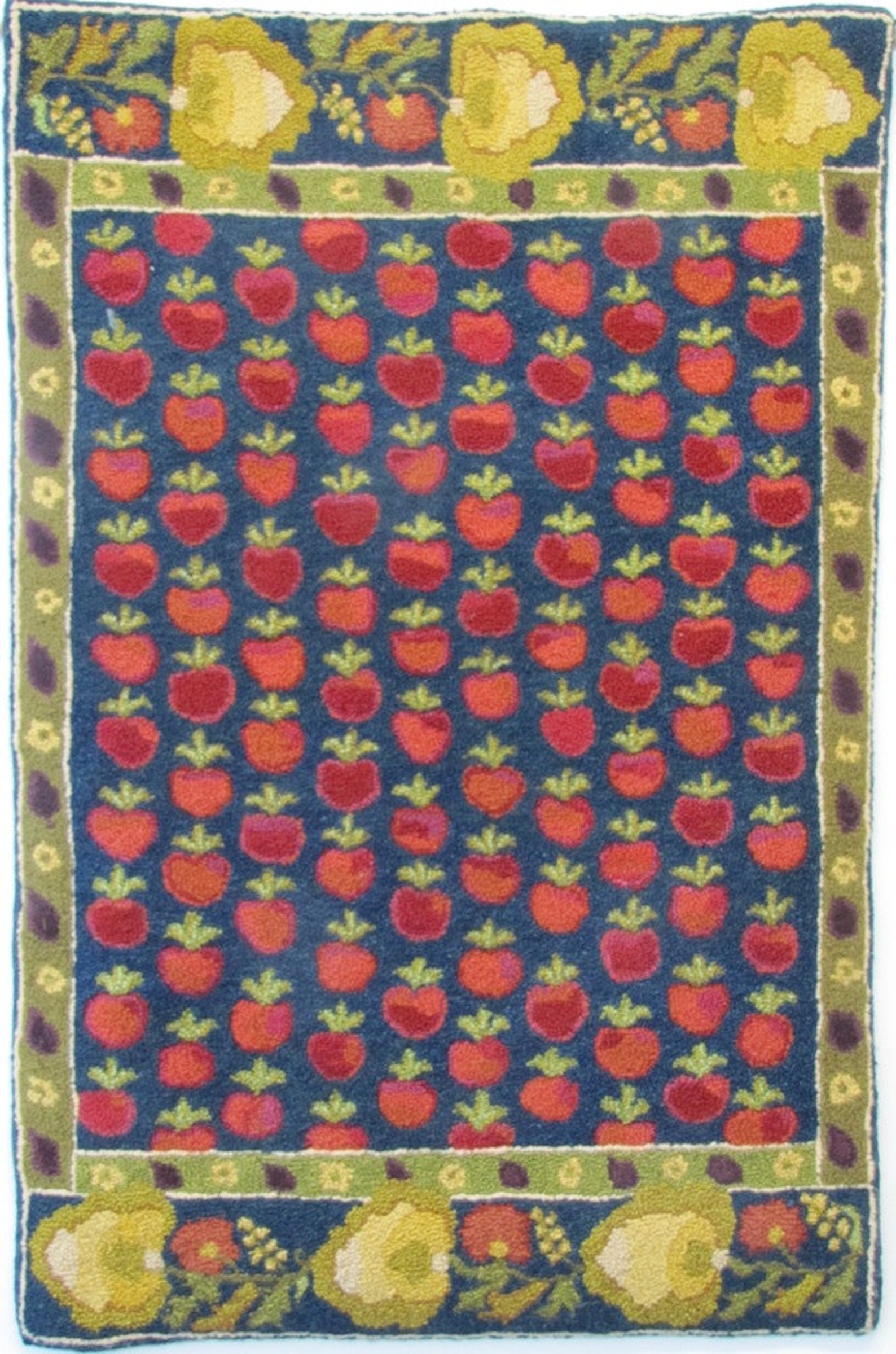Fruit Border Rug Hand-hooked Rug fruits of the East - Etsy