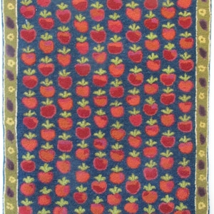Hand-hooked rug  &quot;Fruits of the East&quot;
