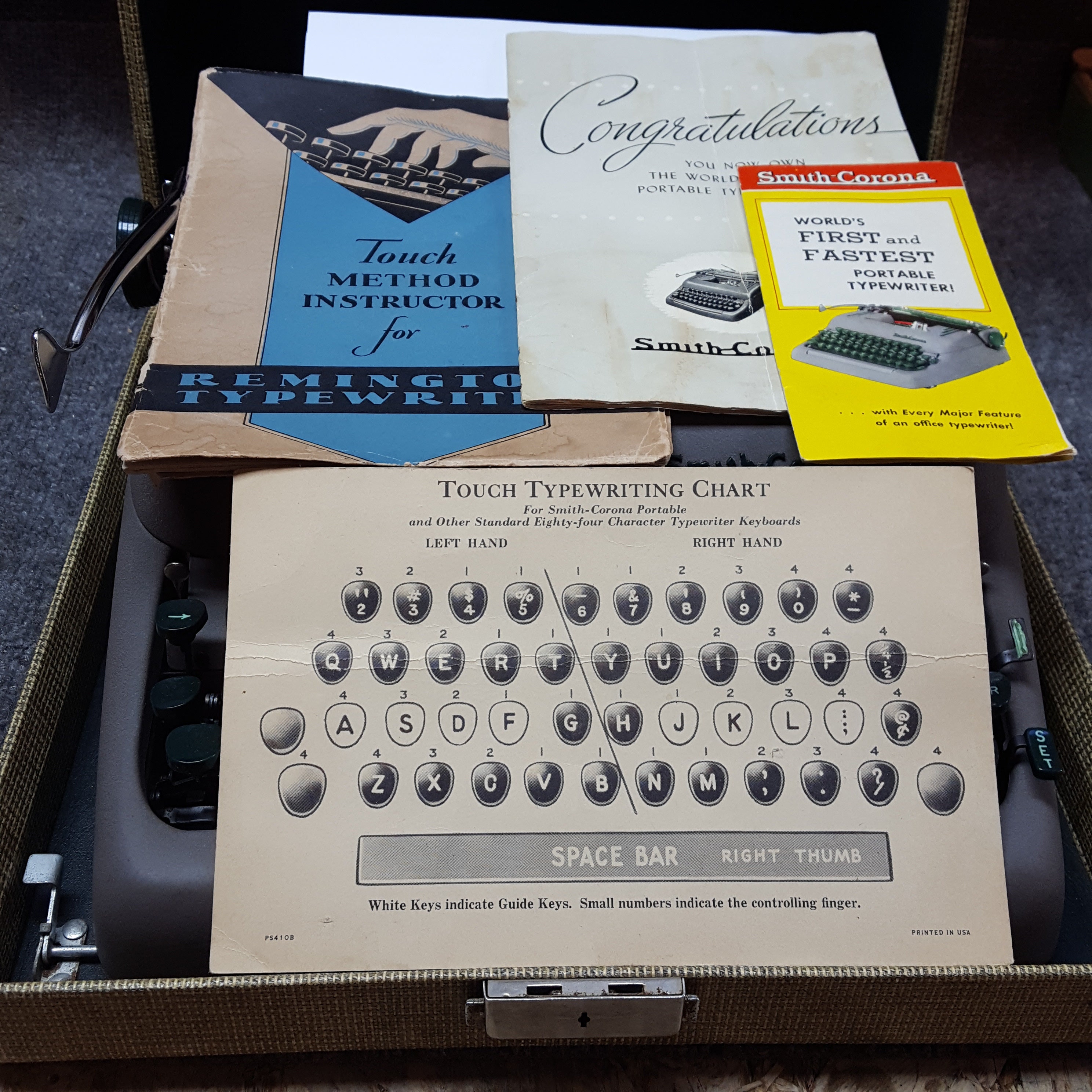 【Special Archives】 1954s SMITH antique FREE SHIPPING 1954 Smith Corona Silent Super Typewriter Good